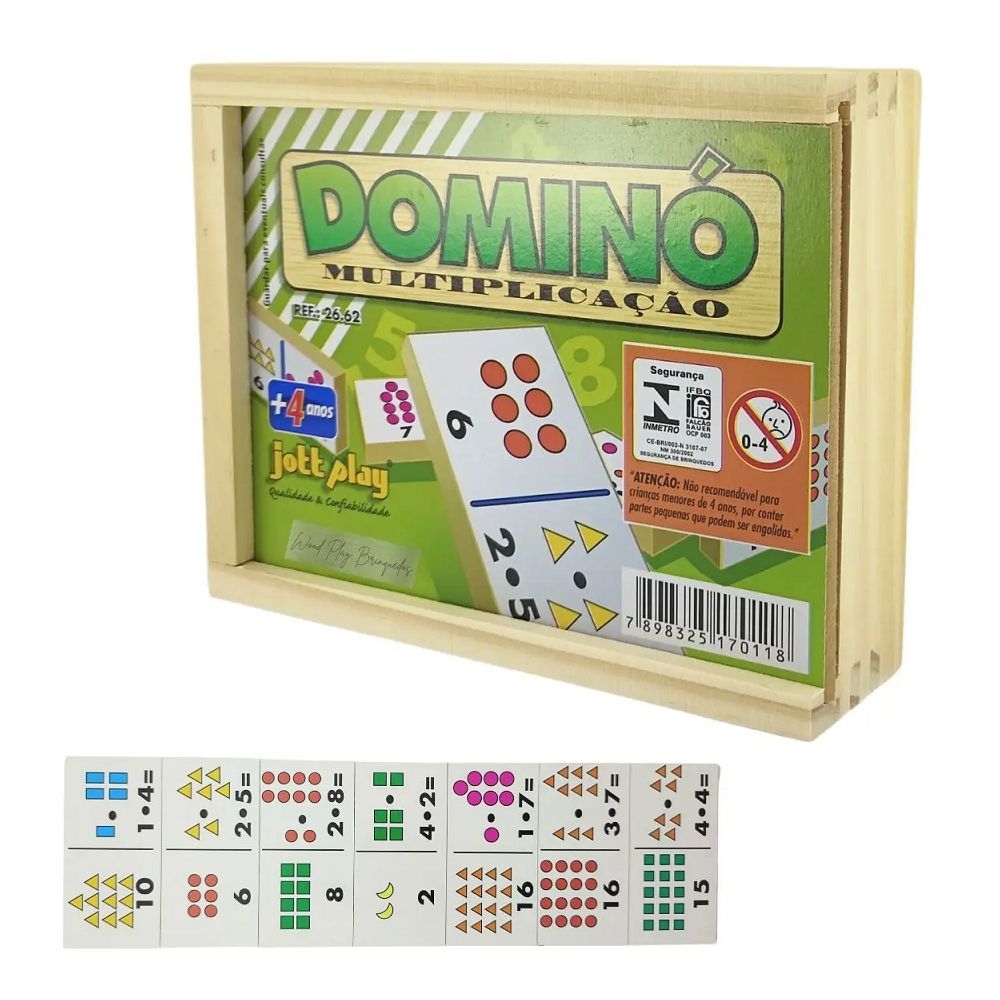 Dominó Multiplicação Jott Play - Marrom