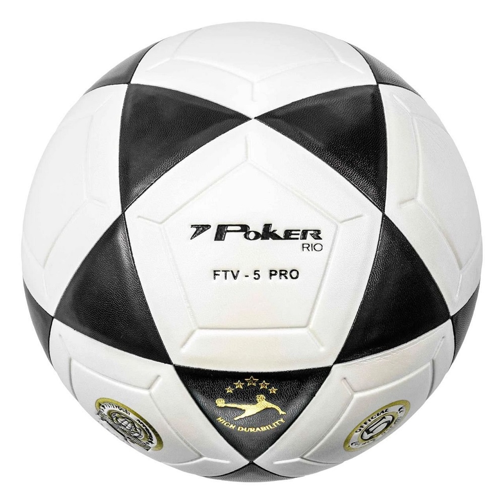 Bola de Futevôlei Poker Rio Pro FTV-5 Branco e Preto - Branco/Preto