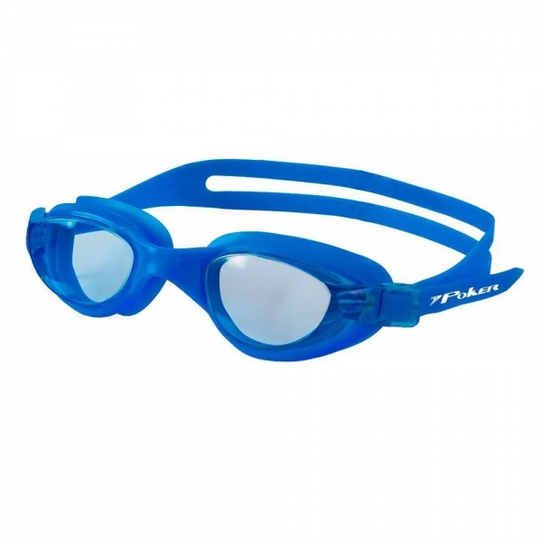 Kit de Natação Adulto Poker Navagio com Touca, Óculos e Protetor de Ouvido - Azul/Cinza