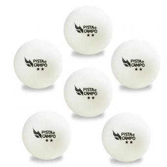 Kit 6 Bolinhas Pista E Campo Ping Pong Tênis De Mesa 2 Estrelas
