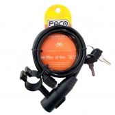 Cadeado para Bicicleta Paco Espiral 1M x 6mm - Preto/Preto