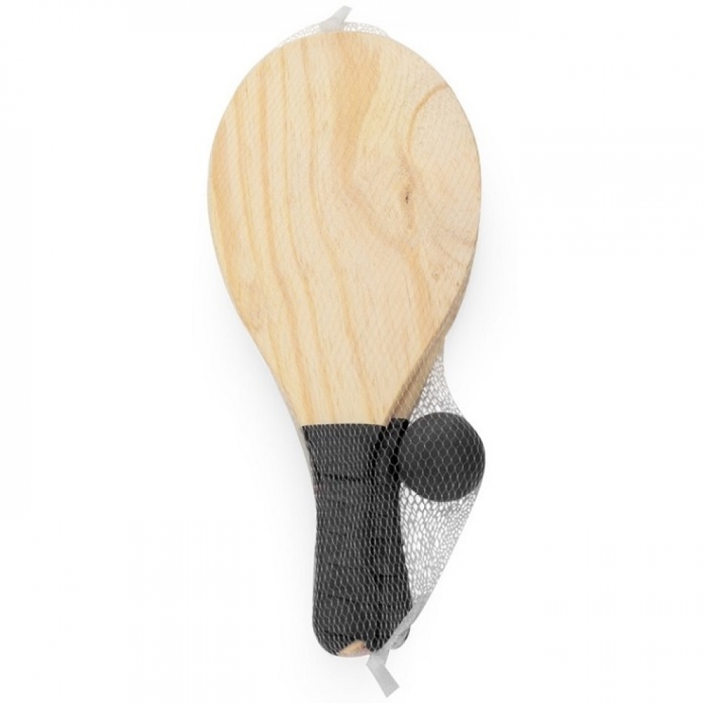 Kit Frescobol LCM Com 2 Raquetes e 1 Bola - Preto