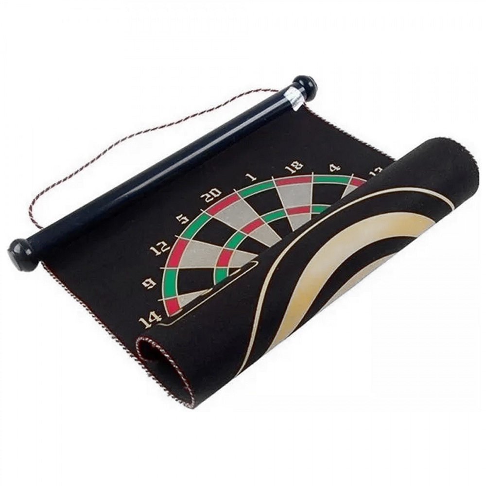 Jogo de Dardos Magnético Dupla Face com 6 Dardos - Preto/Amarelo