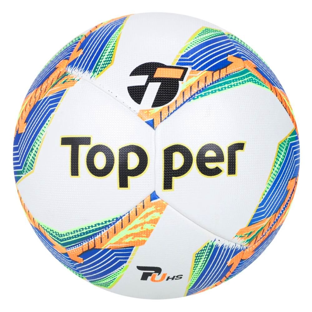 Bola Futebol de Campo Topper Samba Pro - Branco e Azul - Branco/Azul