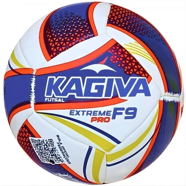 Bola Futsal Infantil Kagiva F9 Extreme PRO Oficial - Branco/Azul