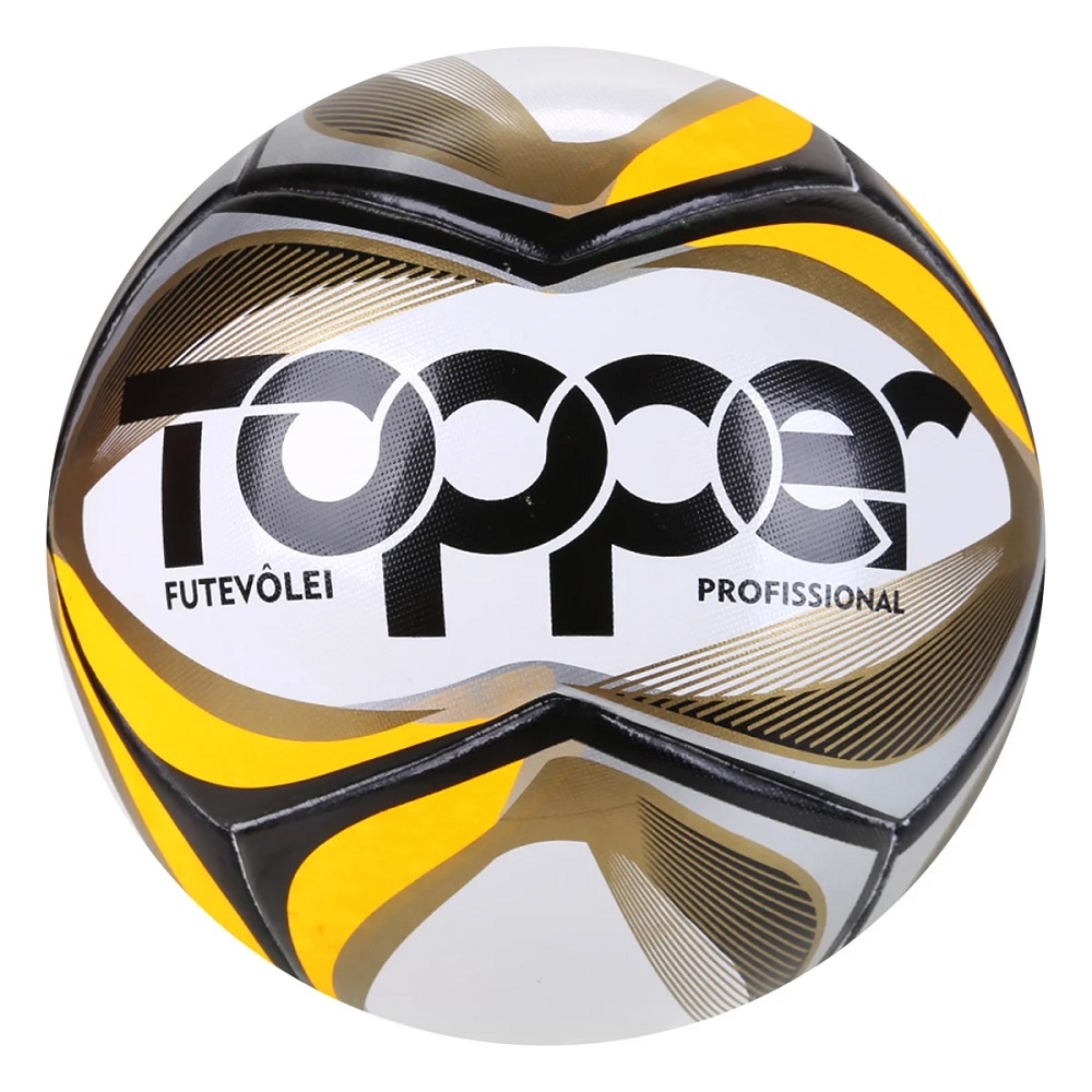 Bola de Futevôlei Topper Pro - Preto/Laranja
