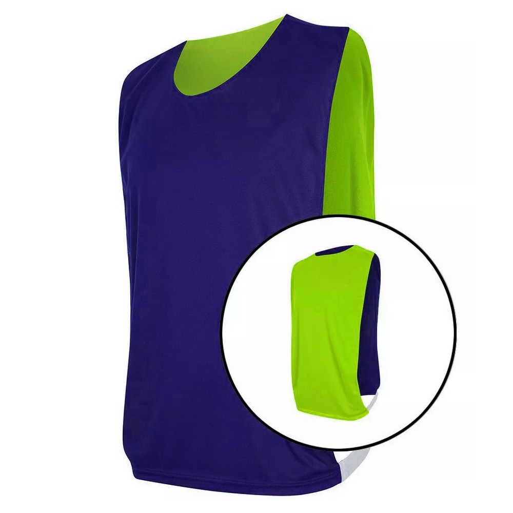 Kit com 10 Coletes Dupla Face TRB Azul Marinho e Verde Limão - azul marinho/verde claro