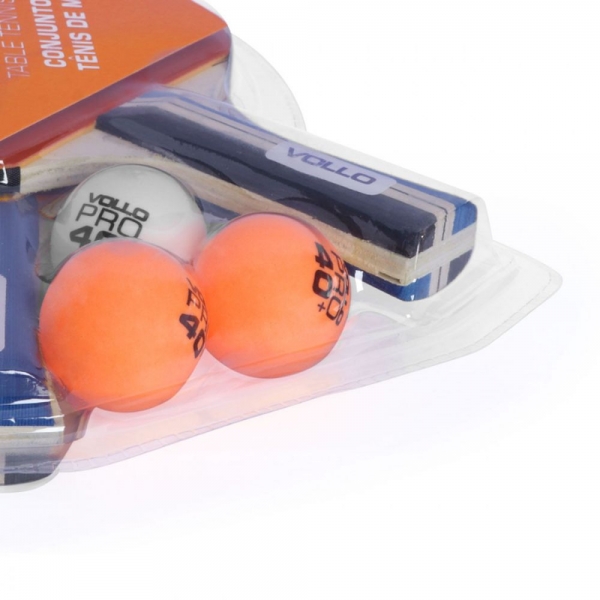 Kit Tênis de Mesa Leisure VT710 com 02 Raquetes e 03 Bolinhas - Vollo - Vermelho/Preto