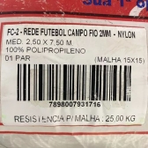 Par de Rede Futebol De Campo Fio 2mm Nylon - Master - Branco