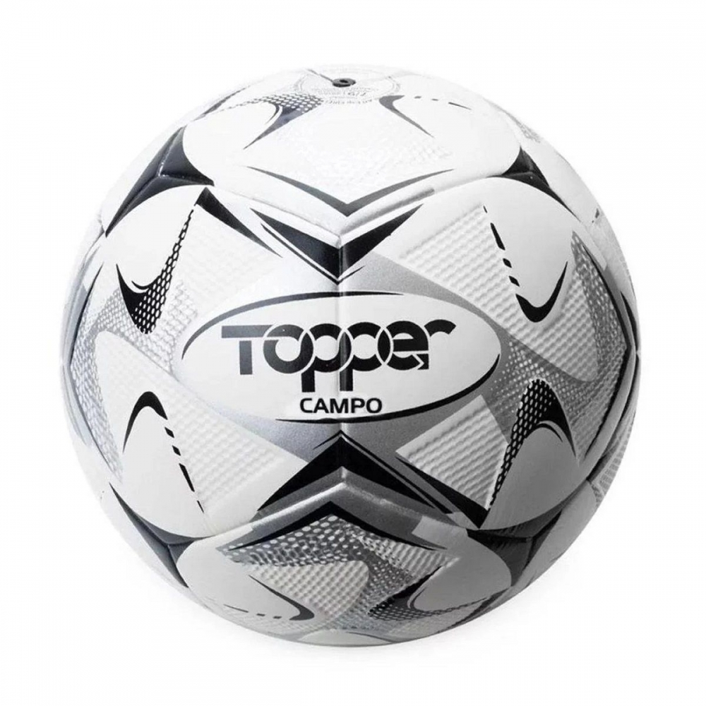 Bola Campo Topper Slick Colorful - Branco/Cinza