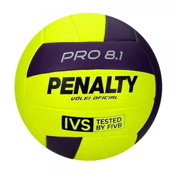 Bola Vôlei Penalty 8.1 Pro XXVI - Amarelo e Roxo - Amarelo/Roxo