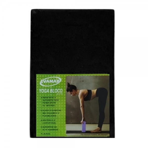 Bloco De Yoga e Pilates EvaMax Preto - Preto