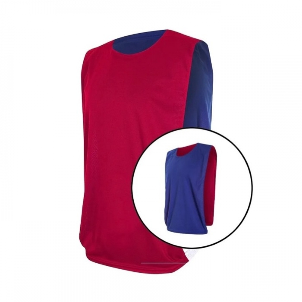 Kit com 5 Coletes Dupla Face TRB Vermelho e Azul - Azul/Vermelho
