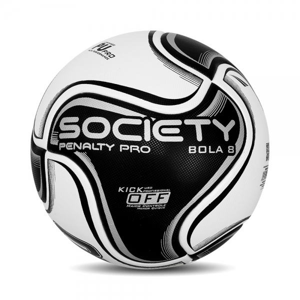 Bola Society Penalty 8 Pro XXIV - Branco/Preto
