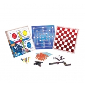 Jogo 5X1  Damas, Ludo, Trilha, Dominó e Loto -  Xalingo - Branco