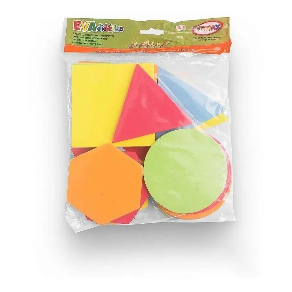 Figuras Geométricas EVA com 20 Peças 5653 - Evamax - Amarelo