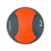 Bola Medicine Ball de Borracha para Treino Funcional Peso 2Kg - Vollo - Cinza/Laranja