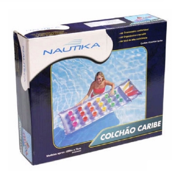 Colchão Nautika Inflável Multi Color Com Travesseiro - Cinza
