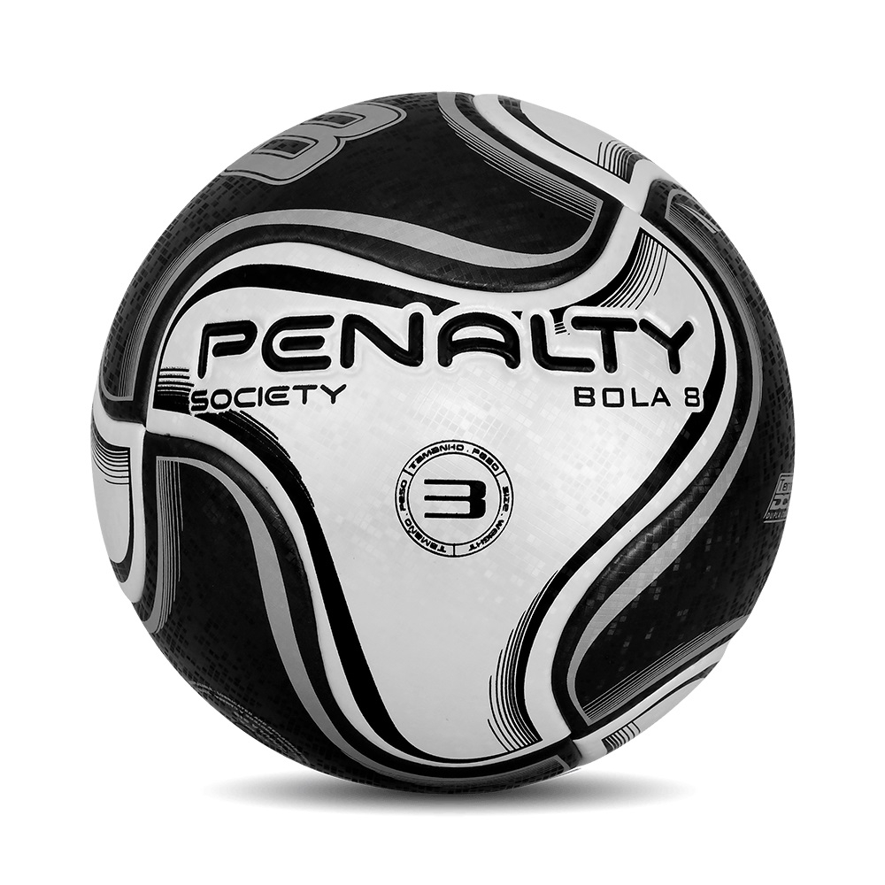 Bola Society Penalty 8 N3 XXIV - Preto/Branco