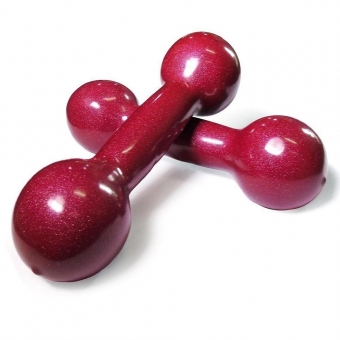 Par de Halteres Emborrachado para Musculação 3kg Vermelho Escuro