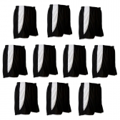 Kit 10 Calções Esportivos Play Fair Modelo Copa - Preto/Branco