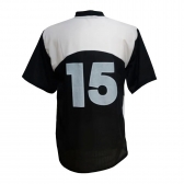 Kit com 16 Camisas TRB Preto/Branco e 16 Calções Brancos - Preto/Branco
