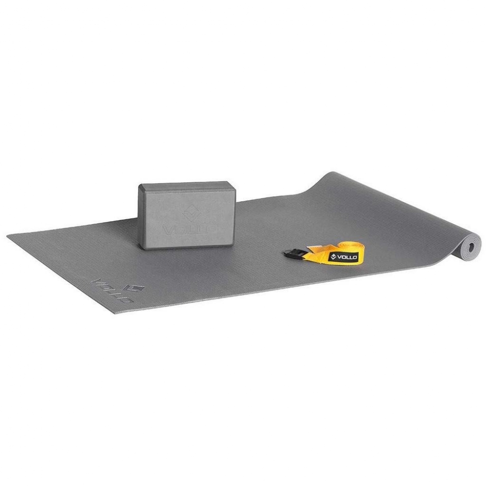 Kit de Yoga Vollo - Cinza