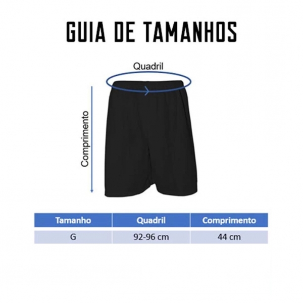 Kit com 15 Calções Pretos para Futebol Linha Básica - Preto