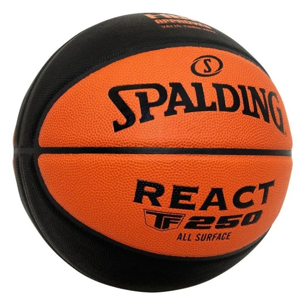 Bola Basquete Spalding React TF 250 All Surface - Laranja/Preto