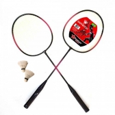 Kit Badminton Starflex Sports 2 Raquetes e 2 Petecas - Vermelho