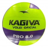 Bola Kagiva Vôlei Pró 8.0 Oficial Super Macia - Amarelo/Roxo