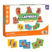 Jogo de Memória Capivara - Pais e Filhos - Branco/Laranja