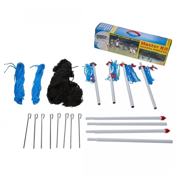 Kit de Vôlei Junior Portátil - Master Rede - Branco