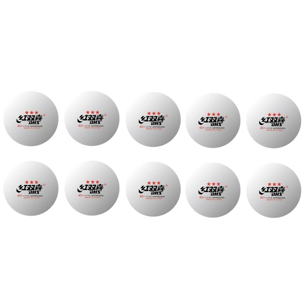 Bola para Tênis de Mesa CellFree Dual 3 Estrelas (10 und) - DHS - Branco