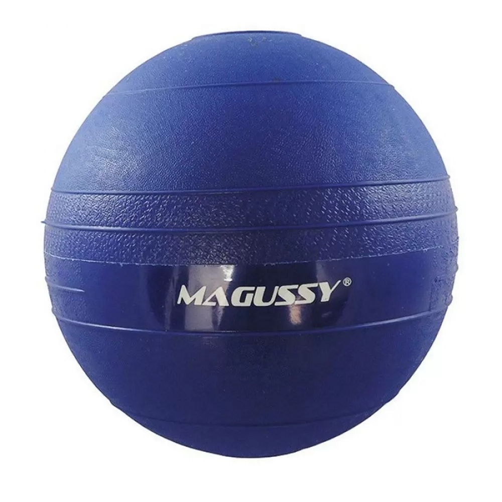 Bola Medicine Magussy Borracha 4Kg Azul - Azul/Branco