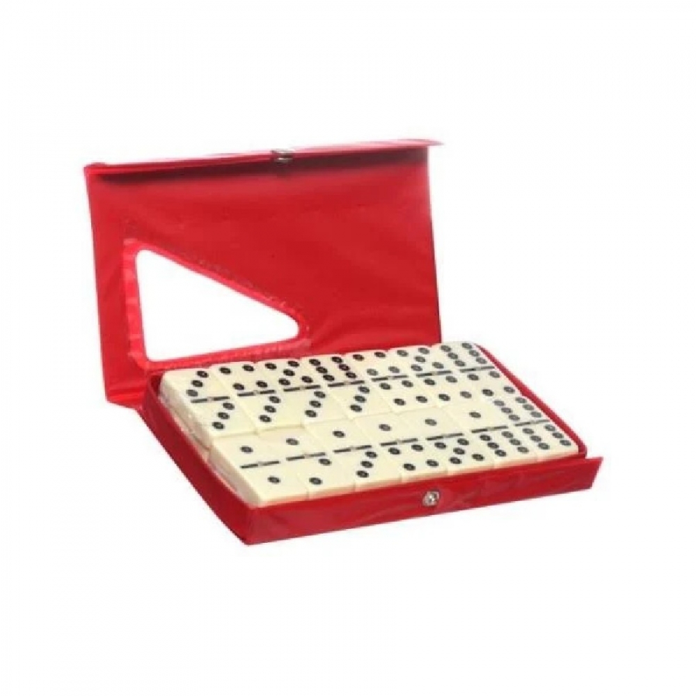 Jogo de Dominó Double Six Profissional 28 Peças 8 mm - Vermelho