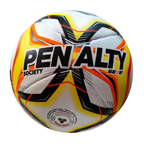 Bola Society Se7e Pró XXV - Branco/Amarelo