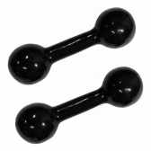 Par de Halteres Emborrachado para Musculação 1kg Preto - Preto/Branco