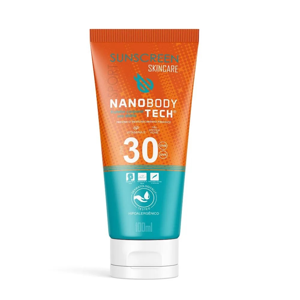 Creme Sunscreen 30 FPS NanobodyTech 100 ml - Laranja/Azul