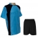 Uniforme TRB 20+1 Camisa Celeste/Preto, Calção Preto e Goleiro - Azul Claro/Preto