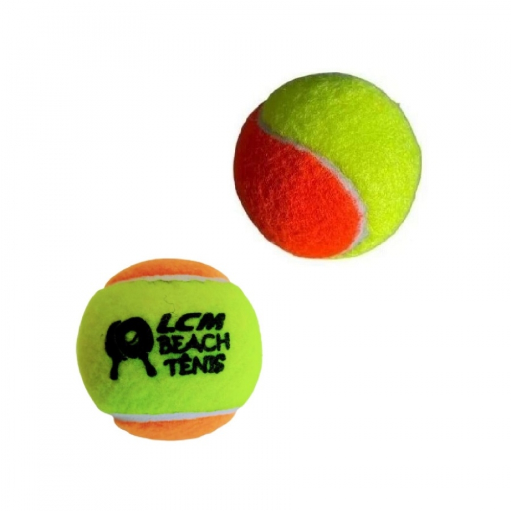 Bolas Beach Tênis LCM com 4 Unidades - Amarelo/Branco