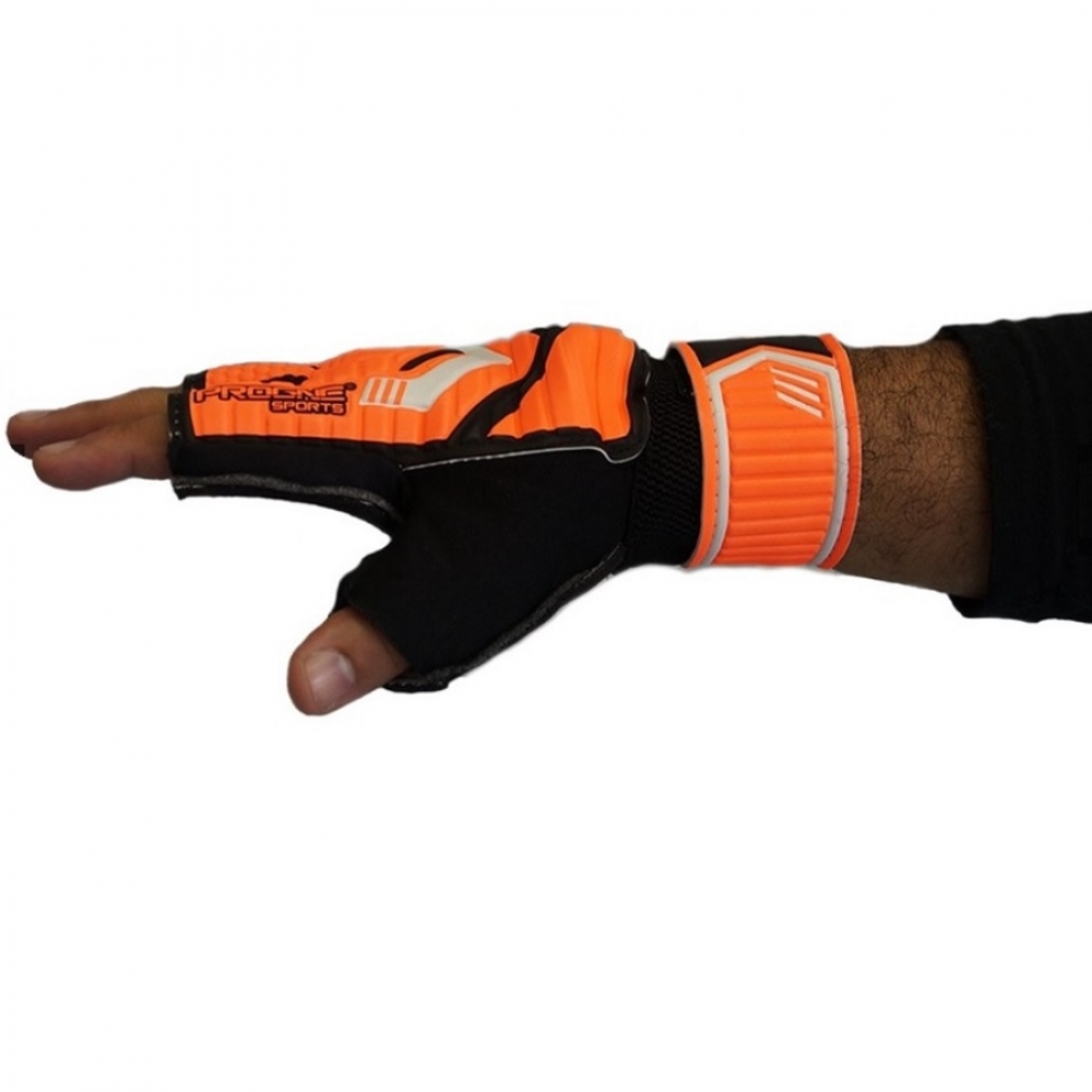 Luva de Goleiro Futsal Preto com Laranja - Progne - Preto/Laranja