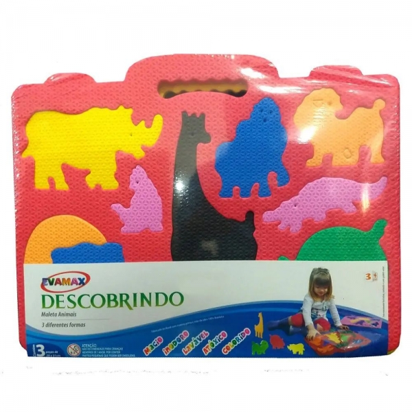 Maleta EVA Descobrindo Animais 3 Peças EVAMAX - Amarelo