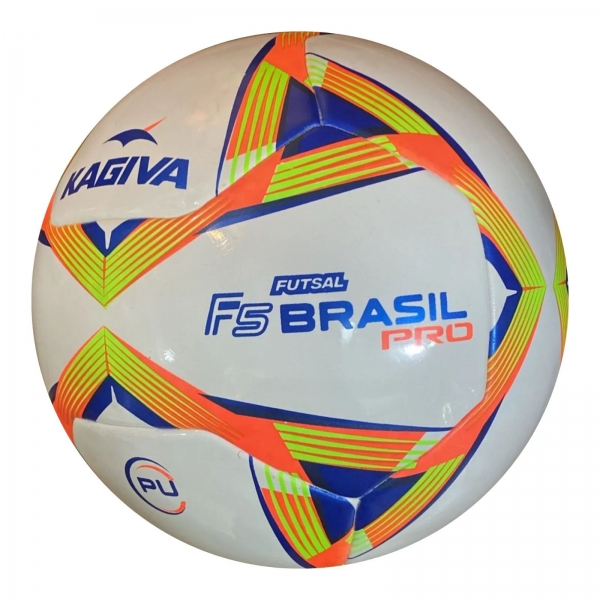 Bola de Futsal Kagiva F5 Brasil Pro - Branco/Laranja