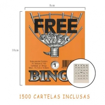 Bingo Az de Ouro Nº2 Profissional Completo com 75 Bolas + 1500 Cartelas