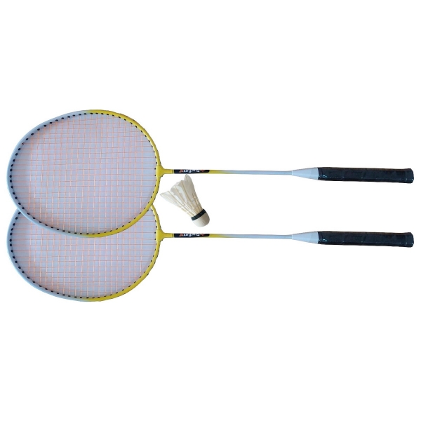 Kit Badminton Com 2 Raquetes, 1 Peteca1 Bolsa de Armazenamento - Starflex - Amarelo