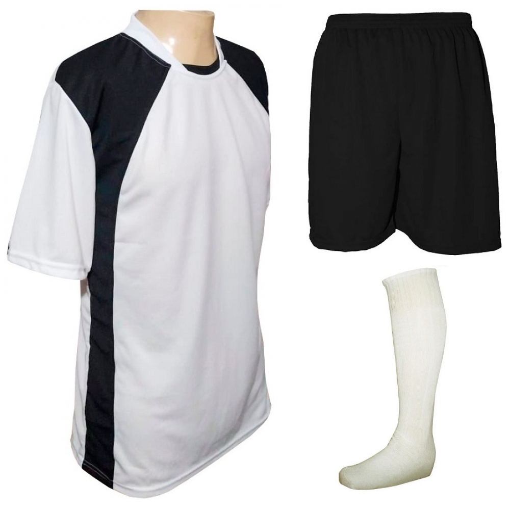 Jogo de Uniforme Completo TRB 20+2 Branco/Preto - Branco/Preto