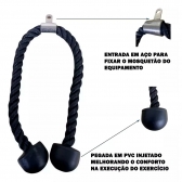 Puxador Tríceps Corda Crossover Musculação - One Life - Preto