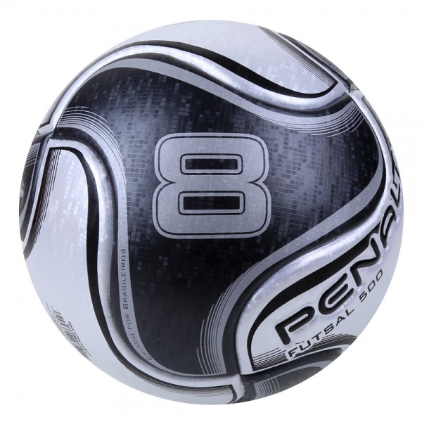 Bola Futsal Penalty 8 X Br Pt - Branco/Preto