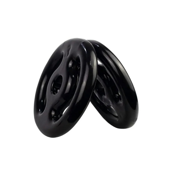 Par de Anilha Emborrachada 4kg Vazada - Preto